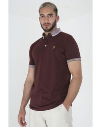 Brave Soul - 'Glover' Short Sleeve Jacquard Collar Jersey Polo Shirt Cotton - Lyst