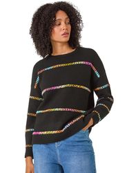 Roman - Shimmer Stripe Detail Knit Jumper - Lyst