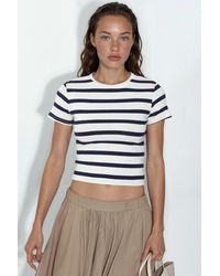 Busem - Gestreiftes Rundhals-Basic-T-Shirt - Lyst