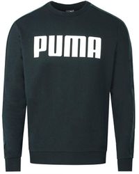 PUMA - Zwart Sweatshirt Met Fluweelband En Logo Van - Lyst