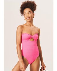Gini London - Twist Front Textured Swimsuit - Lyst