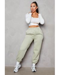 Femme Luxe - High Waisted Shirred Drawstring Pocket Detail Cuffed Joggers - Lyst