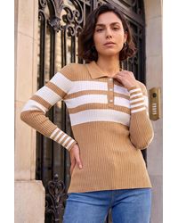 Roman - Stripe Rib Knit Jumper - Lyst