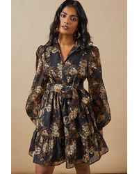 Oasis - Organza Collared Mini Dress - Lyst