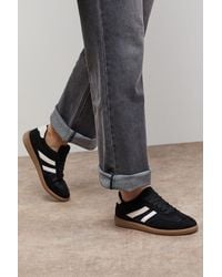 Oasis - Jenna Faux Suede Mesh Detail Lace Up Trainers - Lyst