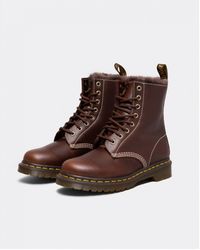 Dr. Martens - 1460 Serena Pull Up Faux Fur Lined Boots - Lyst