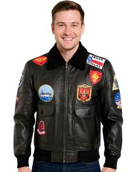 Infinity Leather - Top Gun A2 Bomber Jacket-Perth - Lyst