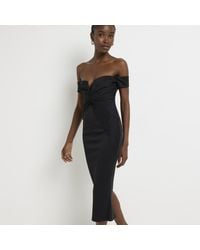 River Island - Bodycon Midi Dress Bardot - Lyst