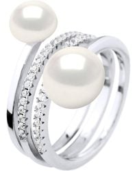 Diadema - Ring Duo Kralen Zoetwater 7 En 9 Mm Jewelry 925 - Lyst