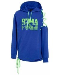 PUMA - X Rihanna Fenty Long Sleeve Side Laced Hoodie 577351 01 Cotton - Lyst