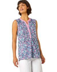 Roman - Sleeveless Floral Print Top - Lyst