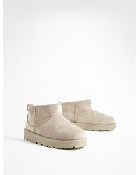 Boohoo - Ultra Mini Faux Fur Lined Boots - Lyst