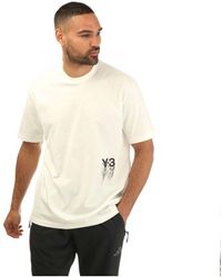 Y-3 - Grafisch T-shirt Met Korte Mouwen In Wit - Lyst