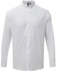 PREMIER - Grandad Collar Long-Sleeved Shirt - Lyst