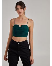 Pink Vanilla - Gathered Ring Detail Slinky Cami Top - Lyst