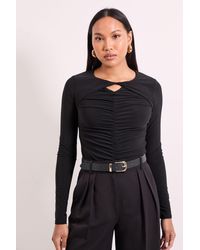 PRINCIPLES - Twist Detail Gauged Front Jersey Top - Lyst