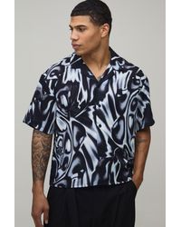 BoohooMAN - Oversized Boxy Molten Abstract Print Shirt - Lyst