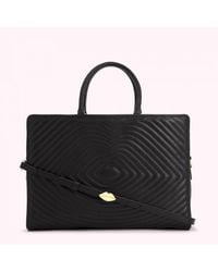 Lulu Guinness - Black Lip Ripple Quilted Leather Bethany Handbag - Lyst