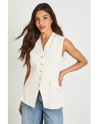 Boohoo - Button Longline Tailored Waistcoat - Lyst