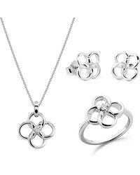 Orphelia - 'Aida' Damen-Set Aus 925Er Sterlingsilber: Halskette + Ohrringe + Ring – Set-7472 - Lyst