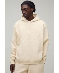 BoohooMAN - Heavyweight Embroidered Oversized Hoodie - Lyst