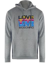 Moschino - Love Multi Logo Hoodie Cotton - Lyst