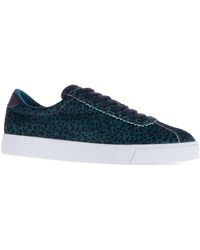 Superga - Ladies 2843 Club S Leopard Print Cowhide Leather Trainers - Lyst