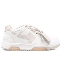 Off-White c/o Virgil Abloh - Out Of Office Leren Sneakers In Wit/beige - Lyst