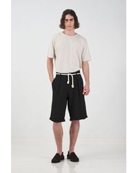 Giesto - Wide Leg Mid Waist Shorts With Tie Detail - Lyst