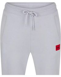 HUGO - Fleece Logo Relaxed Fit Joggers Cotton - Lyst