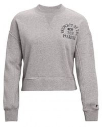 Under Armour - Project Rock Grijze Fleece Trui - Lyst