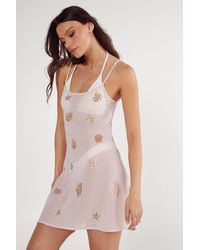 Nasty Gal - Shell And Starfish Tie Side Mini Beach Dress - Lyst