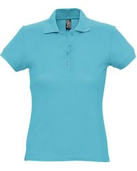 Sol's - Ladies Passion Pique Short Sleeve Polo Shirt Atoll) Cotton - Lyst
