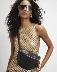 River Island - Leather Whiptstitch Bum Bag - Lyst