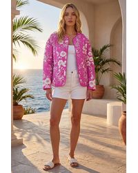Roman - Floral Print Cotton Jacket - Lyst