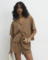 River Island - Shirt Short Sleeve Textured Button - Lyst