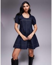 ASOS - Denim Seamed Dress - Lyst