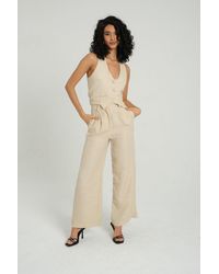 Hiccup - 2 Pieces: V Neck Tweed Buttoned Waistcoat & High Waist Wide Leg Trousers - Lyst