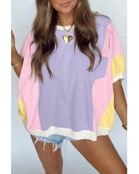 Azura Exchange - Pastel Colorblock Short Sleeve Top - Lyst