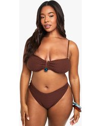 Boohoo - Plus Crinkle Gem Trim Bandeau Top - Lyst