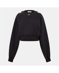 Off-White c/o Virgil Abloh - Off Cropped Relaxed Fit Crew Neck Sweatshirt - Lyst