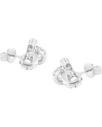 The Jewellery Stockroom - Sterling 10Mm Crystal Triple Knot Stud Earrings - Lyst