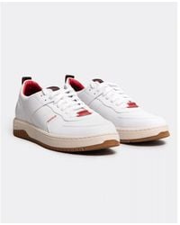 HUGO - Kilian_Tenn Mixed-Material Trainers With Bonded Leather And Perforations 100 - Lyst