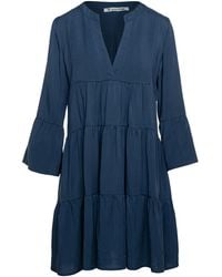Conquista - Tencel Gathered Seams Dress - Lyst