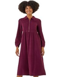 Roman - Corduroy Zip Detail Midi Dress - Lyst