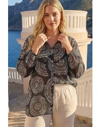 Roman - Curve Abstract Print Woven Shirt - Lyst