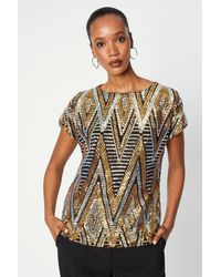 PRINCIPLES - Multi Sequin Cold Shoulder Top - Lyst