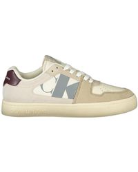 Calvin Klein - Beiger Herren Sneaker Mit Bordeaux-Akzenten - Lyst
