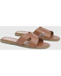 Boohoo - Cut Out Flat Sandals - Lyst