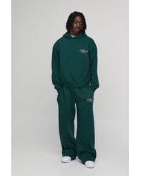 BoohooMAN - Oversized Boxy Homme Embroidered Hooded Tracksuit - Lyst